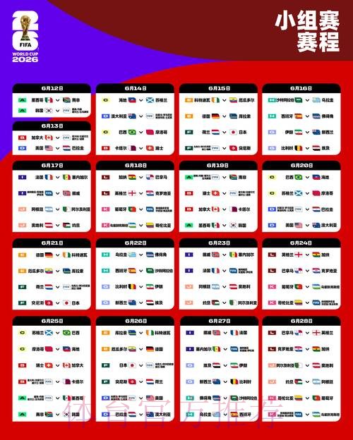 2026世界杯小组赛赛程官方发布赛事详情直播平台